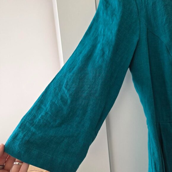 Gorgeous teal Birds of North America Linen Dress NWT - Picture 5 of 9